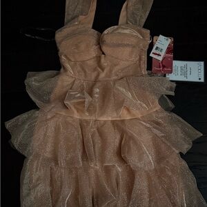 Macys Nude/silver Sparkling Dress
